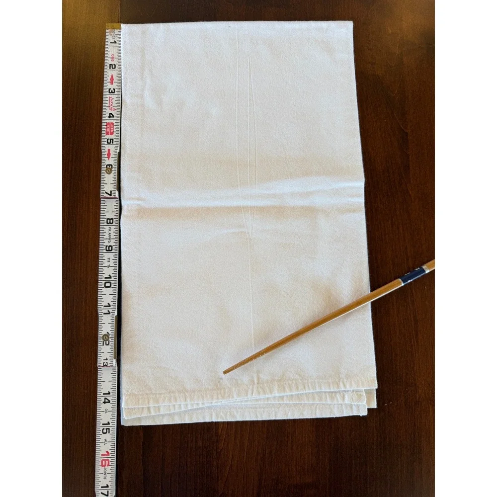 Vintage Hand Embroidered Teapot Floral White Cotton Tea Towel Cottagecore